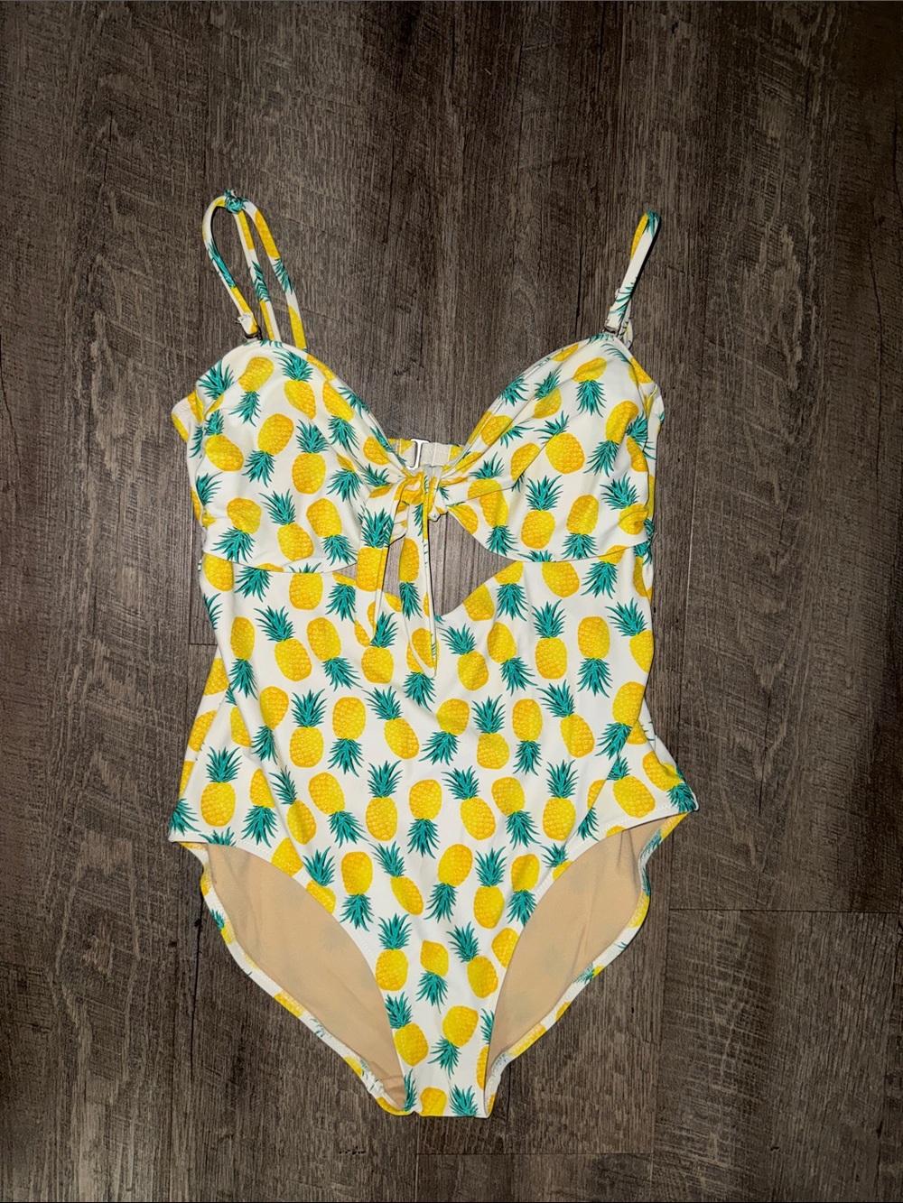Old Navy Yellow Pineapple Print One-Piece Swimsuit